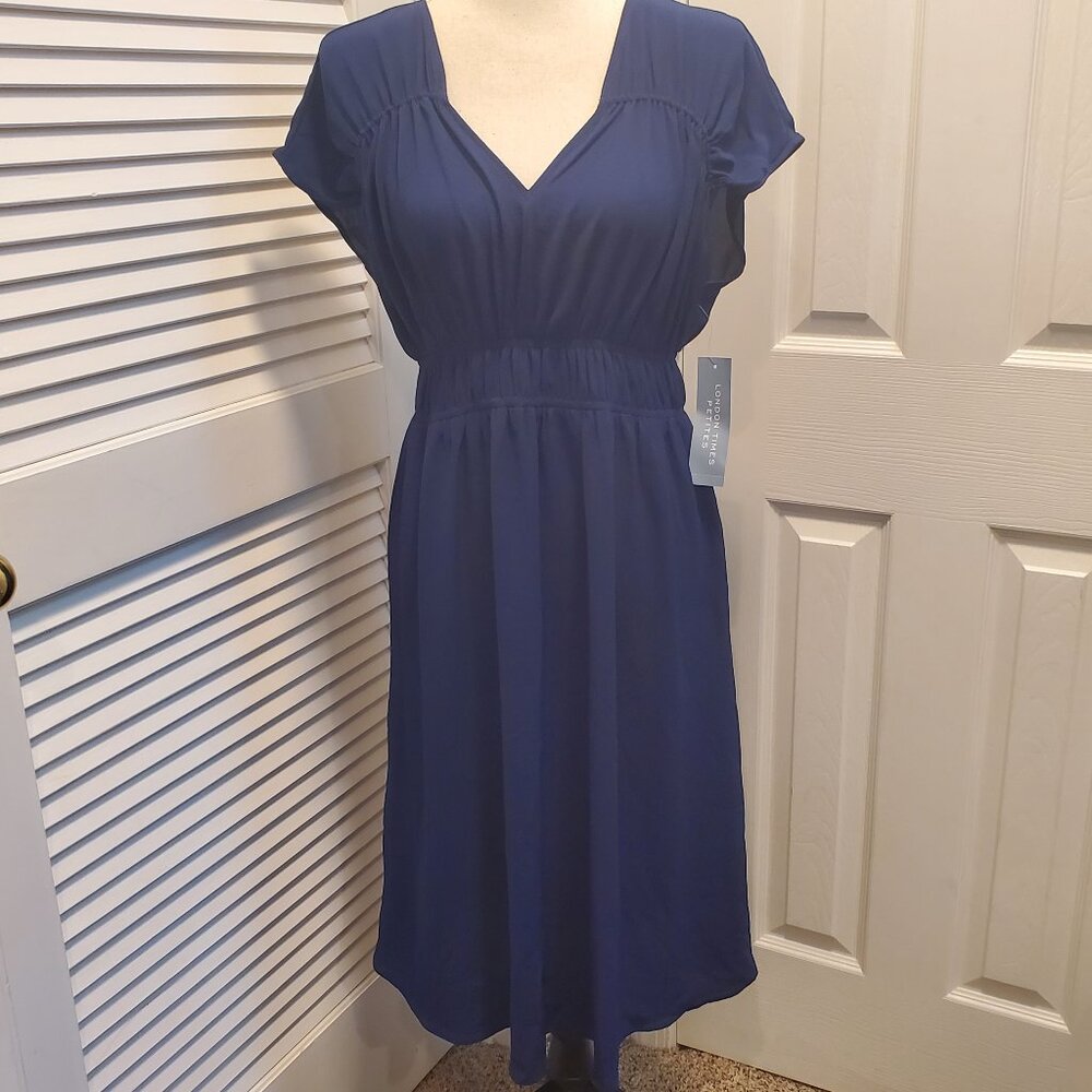 NWT London Times Women's V-Neck Dress - 8P